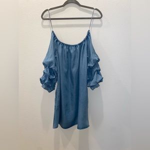 Denim Inspired Off The Shoulder Zara Dress